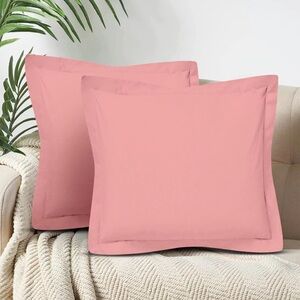 CharlottelyHues Pillow Shams European Square Covers 26” Mystic Rose Set 2 NWT